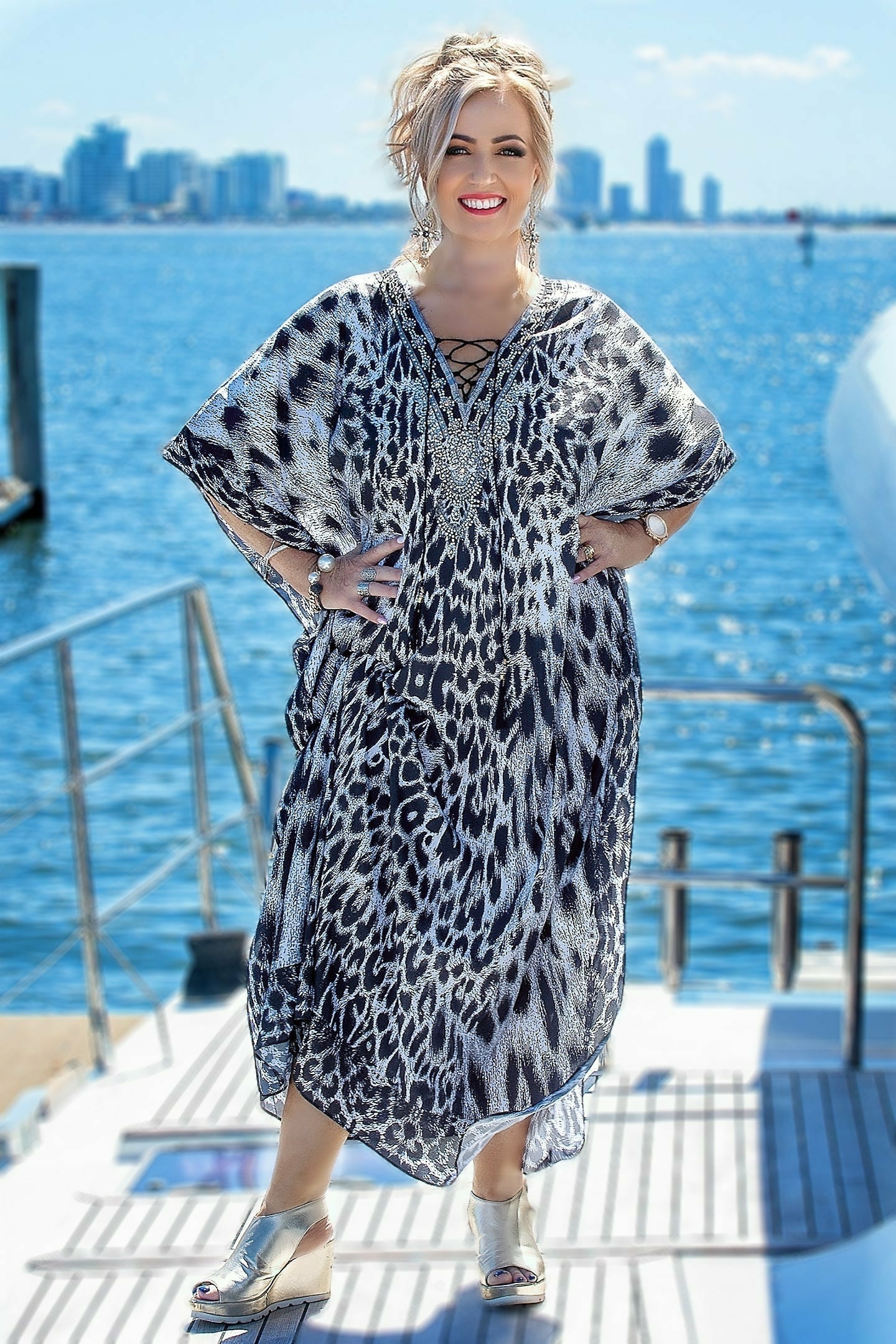 FIRST EDITION COLLECTION - Long Kaftan with Tie Front henleycollections